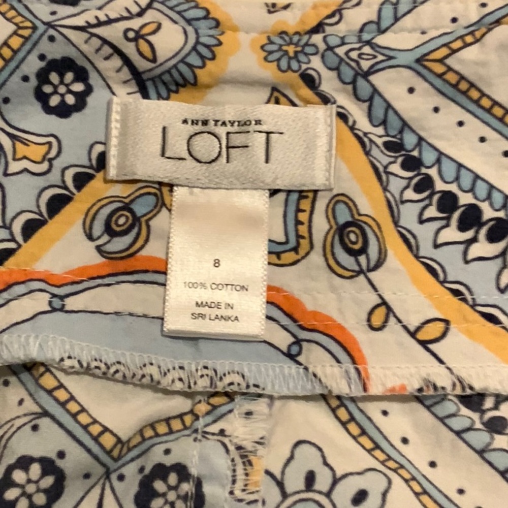 Loft Mini Skirt- Paisley Print. Size 8